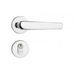 Fechadura externa pado 401-40 cromada roseta redonda.