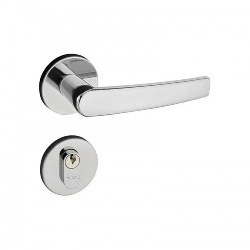 Fechadura externa pado 401-40 cromada roseta redonda. Fechadura externa pado 401-40 cromada roseta redonda.